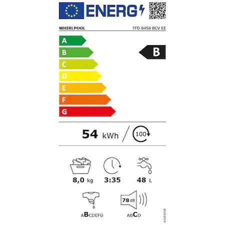 Eticheta energetica Whirlpool FreshCare+ FFD8458BCVEE