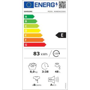 Etichete energetica Samsung WW80A6S28AX/S7