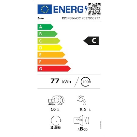 Eticheta energetica Beko BDIN38643C