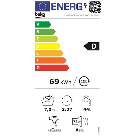Eticheta energetica Beko B3WFU7704WB
