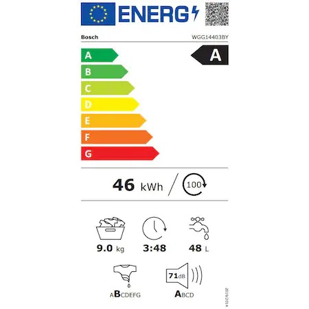 Eficienta energetica Bosch WGG14403BY