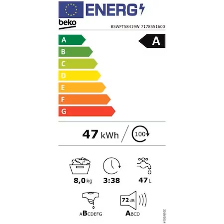 Eficienta energetica Beko B5WFT58419W