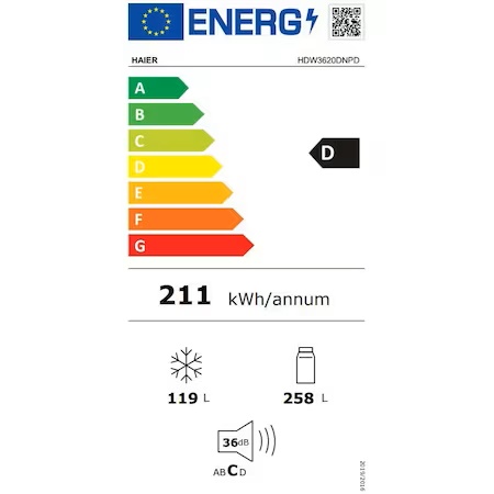 Eficienta energetica Haier HDW3620DNPD
