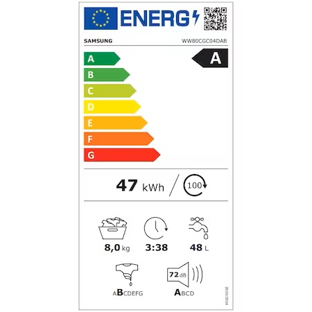 Eficienta energetica Samsung WW80CGC04DABLE